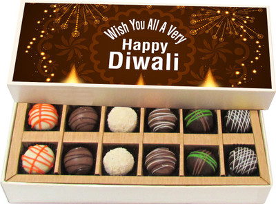 Chocholik Diwali Sweets - Wish You All A Very Happy Diwali - Dark, Milk, White Chocolate Truffles - 12pc Truffles(180 g)
Chocholik Diwali Sweets - Wish You All A Very Happy Diwali - Dark, Milk, White Chocolate Truffles - 12pc Truffles(180 g)