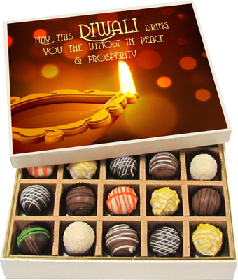 Chocholik Diwali Sweets - May This Diwali Bring You The Utmost In Peace - Dark, Milk, White Chocolate Truffles - 20pc Truffles(300 g) 
Chocholik Diwali Sweets - May This Diwali Bring You The Utmost In Peace - Dark, Milk, White Chocolate Truffles - 20pc Truffles(300 g)