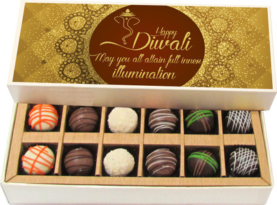 Chocholik Diwali Sweets - May You All Attain Full Inner Illumination - Dark, Milk, White Chocolate Truffles - 12pc Truffles(180 g)
Chocholik Diwali Sweets - May You All Attain Full Inner Illumination - Dark, Milk, White Chocolate Truffles - 12pc Truffles(180 g)
