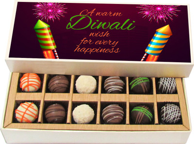 Chocholik Diwali Sweets - A Warm Diwali Wish For Every Happiness - Dark, Milk, White Chocolate Truffles - 12pc Truffles(180 g)
Chocholik Diwali Sweets - A Warm Diwali Wish For Every Happiness - Dark, Milk, White Chocolate Truffles - 12pc Truffles(180 g)