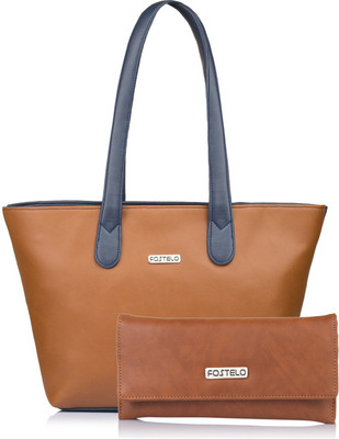 Fostelo Shoulder Bag(Tan, Blue), Blue;tan
