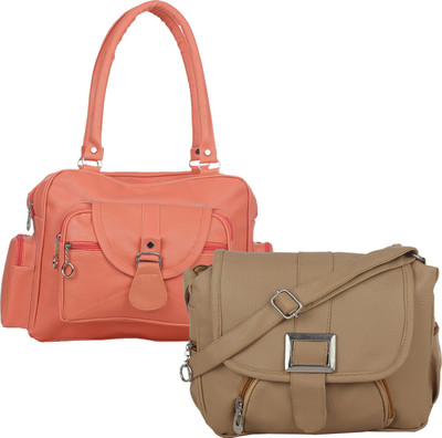 Fillincart Sling Bag(Orange, Beige), Beige;orange