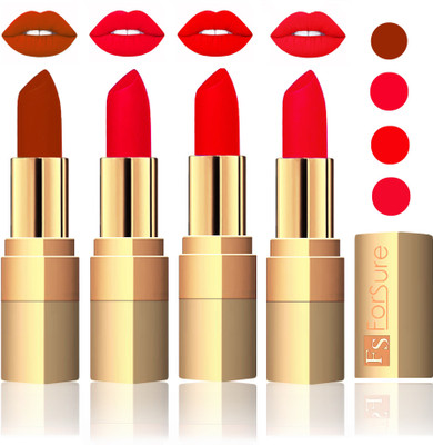 Forsure Golden Velvet Matte Lipstick(Brown,Sweet Pink,Romantic Red,Red, 14 g)
Forsure Golden Velvet Matte Lipstick(Brown,Sweet Pink,Romantic Red,Red, 14 g)
