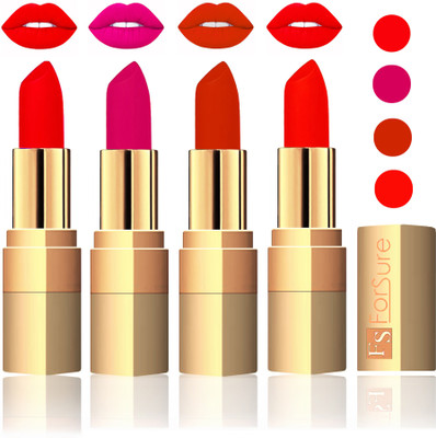 Forsure Golden Velvet Matte Lipstick(Romantic Red,Purple,Chocolate,Hot Red, 14 g)
Forsure Golden Velvet Matte Lipstick(Romantic Red,Purple,Chocolate,Hot Red, 14 g)