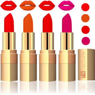 Forsure Golden Velvet Matte Lipstick(Romantic Red,Light Brown,Sweet Red,Purple, 14 g)
Forsure Golden Velvet Matte Lipstick(Romantic Red,Light Brown,Sweet Red,Purple, 14 g)