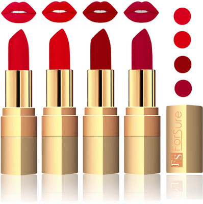 Forsure Golden Velvet Matte Lipstick(Mauve,Soft Red,Maroon,Plum, 14 g)