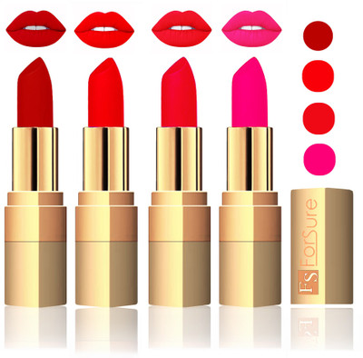 Forsure Golden Velvet Matte Lipstick(Coffee,Romantic Red,Red,Peach, 14 g)