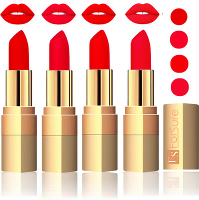 Forsure Golden Velvet Matte Lipstick(Sweet Red,Sweet Pink,Romantic Red,Red, 14 g)