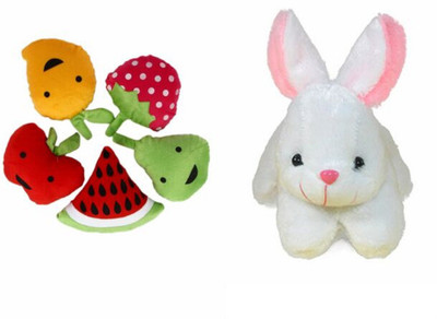 Deals India soft toy Fruits(set of 5)(15 cm) and character Rabbit soft toy (35 cm)combo - 15 cm(Multicolor)
Deals India soft toy Fruits(set of 5)(15 cm) and character Rabbit soft toy (35 cm)combo - 15 cm(Multicolor)
