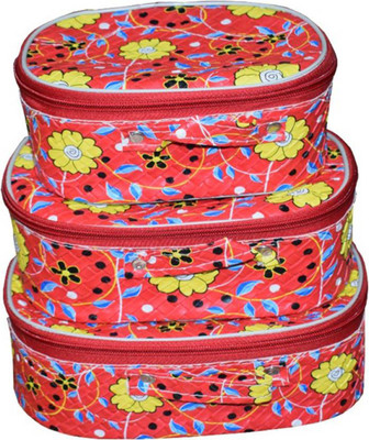 ABHINIDI pack of 1 cosmetic pouch set of 3 bridal organizer jewellry srorage jewellery and Cosmatic pouch Vanity Box(Red) 
ABHINIDI pack of 1 cosmetic pouch set of 3 bridal organizer jewellry srorage jewellery and Cosmatic pouch Vanity Box(Red)