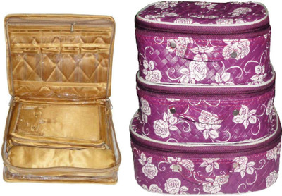 FUNKROO combo of 2 cosmetic pouch set of 3 and necklace organizer jewellry storage vanity box jewellery and Cosmatic pouch Vanity Box(Multicolor)
FUNKROO combo of 2 cosmetic pouch set of 3 and necklace organizer jewellry storage vanity box jewellery and Cosmatic pouch Vanity Box(Multicolor)