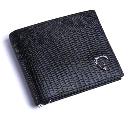 Royal Scot Grey Men Black Genuine Leather Wallet(6 Card Slots)