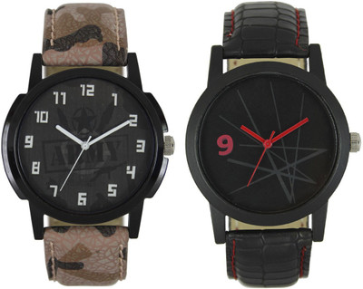 DURVA RETAIL New Fashin 003-008 Branded Lather Wach Watch - For Boys