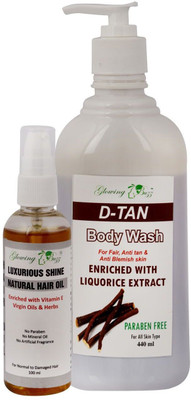 Glowing Buzz Pack of D-Tan Body wash and Luxurious Shine Natural hair Oil(Set of 1)
Glowing Buzz Pack of D-Tan Body wash and Luxurious Shine Natural hair Oil(Set of 1)