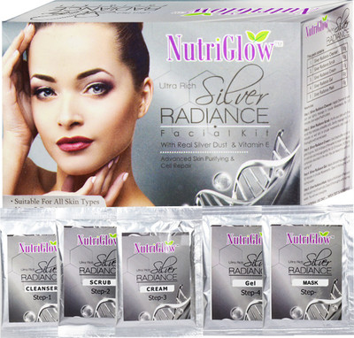 NutriGlow Silver Radiance Facial Kit With Real Silver Dust & Vitamin E 55 g(Set of 5)
NutriGlow Silver Radiance Facial Kit With Real Silver Dust & Vitamin E 55 g(Set of 5)
