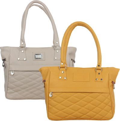 Fillin Cart Hand-held Bag(Beige, Grey)