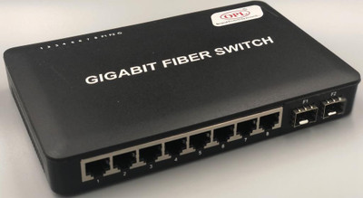 OPL Reverse PoE Fiber Switch (8+2) 10/100/1000 with Battery Backup Network Switch(Black)