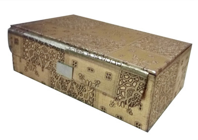 STYLERA Wooden Bangle Jewellery Imitation Storage Square Box 2 Rod, Gold Jewellery Vanity Box(Golden)
