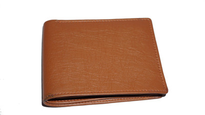 APF COLLECTION Men Tan Genuine Leather Wallet(11 Card Slots)