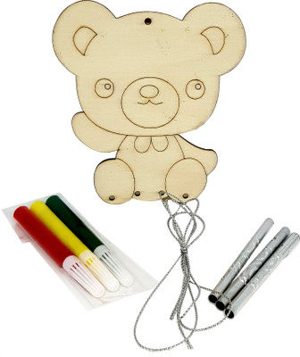 Visual Echoes DIY Wind Chime Bell Teddy Bear Design Home Garden Hanging Décor - MDF Board with Drawing Outine, 3 Metallic Chime Rods, 3 Sketch Colour Pens and 1 String.
Visual Echoes DIY Wind Chime Bell Teddy Bear Design Home Garden Hanging Décor - MDF Board with Drawing Outine, 3 Metallic Chime Rods, 3 Sketch Colour Pens and 1 String.