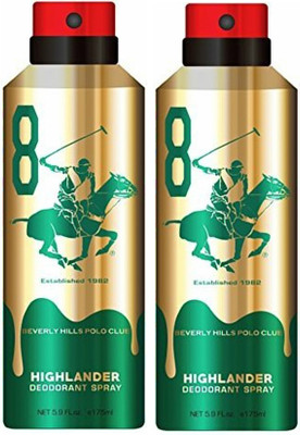 Beverly Hills Polo Club Two Highlander Deo Deodorant Spray - For Men(350 ml, Pack of 2)