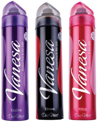Vanesa 1 Desire & 1 Patel &1 Touche Deodorant Spray - For Women(450 ml, Pack of 3)
Vanesa 1 Desire & 1 Patel &1 Touche Deodorant Spray - For Women(450 ml, Pack of 3)