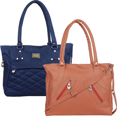 Fillin Cart Shoulder Bag(Tan, Blue), Blue;tan