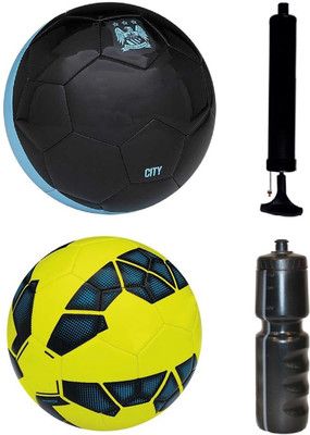SportsCorner Combo of City Black/Blue + Premier League Yellow/Blue Football (Size-5) with Air Pump & Sipper Football Kit
SportsCorner Combo of City Black/Blue + Premier League Yellow/Blue Football (Size-5) with Air Pump & Sipper Football Kit