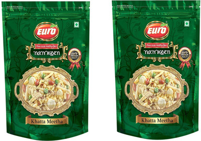 EURO Namkeen Khatta Meetha Mixture Pack of 2 Per(200gm)(400 g, Pack of 2)