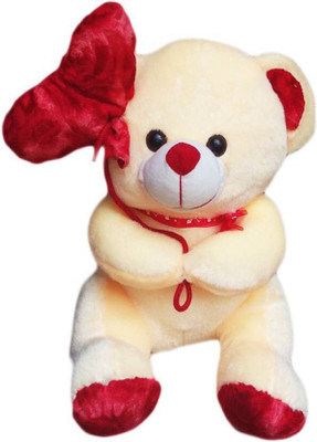 Samayra Toys Cream Balloon Teddy Bear with Flower Heart - 40 cm(Cream)