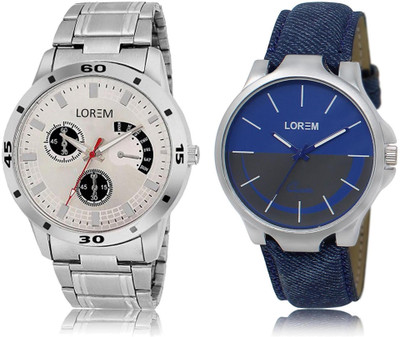 LOREM LR24-101 Stylish Blue & Silver Round Boy's Leather & Metal Bracelet Watch - For Men
LOREM LR24-101 Stylish Blue & Silver Round Boy's Leather & Metal Bracelet Watch - For Men