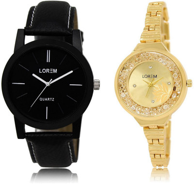 LOREM LR5-224 Stylish Gold & Black Round Boy's & Girl's Metal Bracelet & Leather Watch - For Men & Women
LOREM LR5-224 Stylish Gold & Black Round Boy's & Girl's Metal Bracelet & Leather Watch - For Men & Women