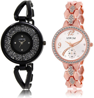 LOREM LR211-215 Stylish Silver & Black Round Girl's Metal Bracelet Watch - For Women
LOREM LR211-215 Stylish Silver & Black Round Girl's Metal Bracelet Watch - For Women