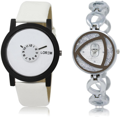 LOREM LR26-240 Stylish Silver & White Round Boy's & Girl's Metal Bracelet & Leather Watch - For Men & Women
LOREM LR26-240 Stylish Silver & White Round Boy's & Girl's Metal Bracelet & Leather Watch - For Men & Women