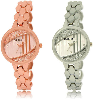 LOREM LR222-223 Stylish Silver & Rose Gold Round Girl's Metal Bracelet Watch - For Women
LOREM LR222-223 Stylish Silver & Rose Gold Round Girl's Metal Bracelet Watch - For Women