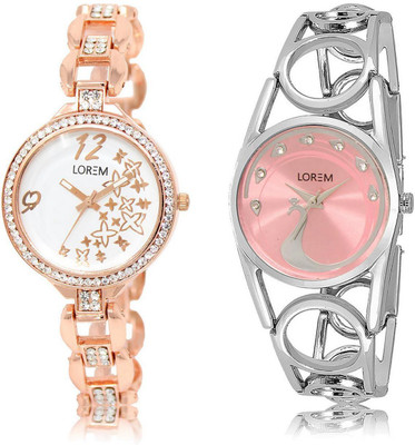 LOREM LR210-233 Stylish Pink & White Round Girl's Metal Bracelet Watch - For Women
LOREM LR210-233 Stylish Pink & White Round Girl's Metal Bracelet Watch - For Women
