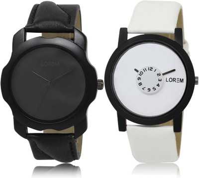 LOREM LR22-26 Stylish White & Black Round Boy's Leather Watch - For Men
LOREM LR22-26 Stylish White & Black Round Boy's Leather Watch - For Men