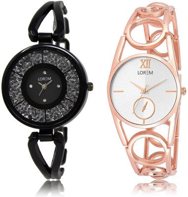 LOREM LR211-213 Stylish Silver & Black Round Girl's Metal Bracelet Watch - For Women
LOREM LR211-213 Stylish Silver & Black Round Girl's Metal Bracelet Watch - For Women