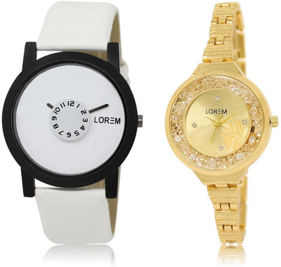 LOREM LR26-224 Stylish Gold & White Round Boy's & Girl's Metal Bracelet & Leather Watch - For Men & Women
LOREM LR26-224 Stylish Gold & White Round Boy's & Girl's Metal Bracelet & Leather Watch - For Men & Women