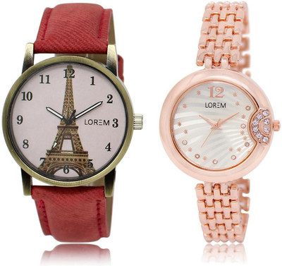 LOREM LR228-230 Stylish Silver & Pink Round Girl's Metal Bracelet & Leather Watch - For Women
LOREM LR228-230 Stylish Silver & Pink Round Girl's Metal Bracelet & Leather Watch - For Women