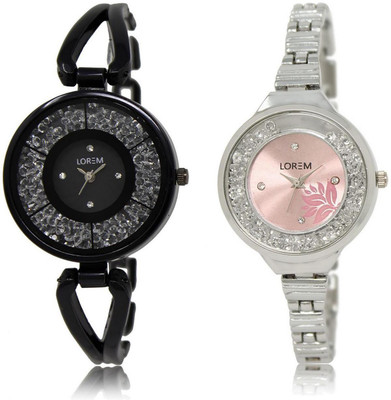 LOREM LR211-226 Stylish Pink & Black Round Girl's Metal Bracelet Watch - For Women
LOREM LR211-226 Stylish Pink & Black Round Girl's Metal Bracelet Watch - For Women