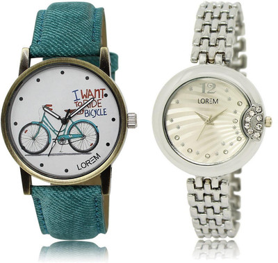 LOREM LR227-229 Stylish Silver & White Round Girl's Metal Bracelet & Leather Watch - For Women
LOREM LR227-229 Stylish Silver & White Round Girl's Metal Bracelet & Leather Watch - For Women