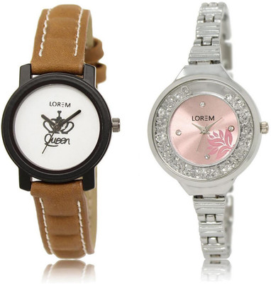 LOREM LR209-226 Stylish Pink & White Round Girl's Metal Bracelet & Leather Watch - For Women
LOREM LR209-226 Stylish Pink & White Round Girl's Metal Bracelet & Leather Watch - For Women