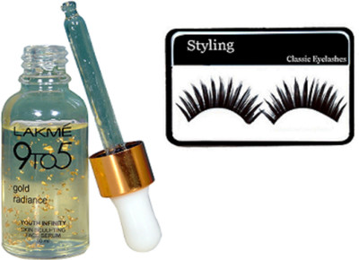 Styling Eyelashes With 9to5 Gold Rediance Face Serum(Set of 2)