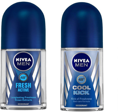 Nivea Men Fresh Active and Cool Kick Deodorant Roll-On 50ML Each (Pack of 2) Deodorant Roll-on - For Men(100 ml, Pack of 2)
Nivea Men Fresh Active and Cool Kick Deodorant Roll-On 50ML Each (Pack of 2) Deodorant Roll-on - For Men(100 ml, Pack of 2)