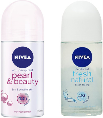 Nivea Women Pearl & Beauty and Fresh Natural Deodorant Roll-On 50ML Each (Pack of 2) Deodorant Roll-on - For Women(100 ml, Pack of 2)
Nivea Women Pearl & Beauty and Fresh Natural Deodorant Roll-On 50ML Each (Pack of 2) Deodorant Roll-on - For Women(100 ml, Pack of 2)