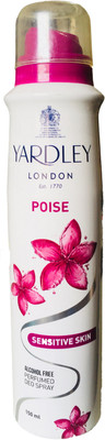 Yardley London Poise Sensitive Skin Alcohole Free Perfumed Deo Spray 150ML Deodorant Spray - For Women(150 ml)
Yardley London Poise Sensitive Skin Alcohole Free Perfumed Deo Spray 150ML Deodorant Spray - For Women(150 ml)