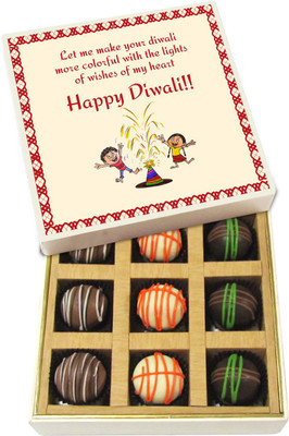 Chocholik Diwali Gifts -Let Me Make Your Diwali More Colorful - Dark, Milk, White Chocolate Truffles - 9pc Truffles(135 g)
Chocholik Diwali Gifts -Let Me Make Your Diwali More Colorful - Dark, Milk, White Chocolate Truffles - 9pc Truffles(135 g)