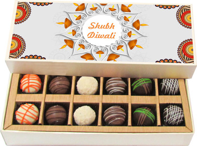 Chocholik Diwali Gifts -Shubh Diwali To You And Your Family - Dark, Milk, White Chocolate Truffles - 12pc Truffles(180 g)
Chocholik Diwali Gifts -Shubh Diwali To You And Your Family - Dark, Milk, White Chocolate Truffles - 12pc Truffles(180 g)