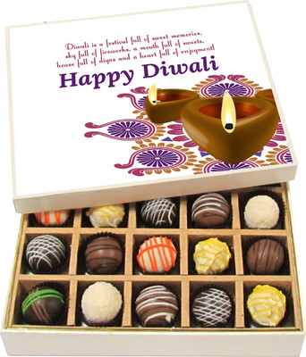 Chocholik Diwali Gifts -Diwali Is A Festival Full Of Sweet Memories, Sky Full Of Fireworks - Dark, Milk, White Chocolate Truffles - 20pc Truffles(300 g)
Chocholik Diwali Gifts -Diwali Is A Festival Full Of Sweet Memories, Sky Full Of Fireworks - Dark, Milk, White Chocolate Truffles - 20pc Truffles(300 g)